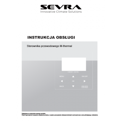 SEVRA ECOs HEAT – Instukcja obsługi sterownika przewodowego